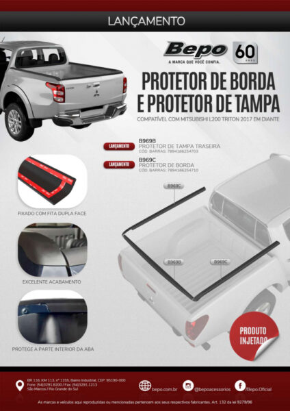 Cubre Baranda Bepo  Mitsubishi L200 Dakar D/C - laterales 2016-2024 - Imagen 2