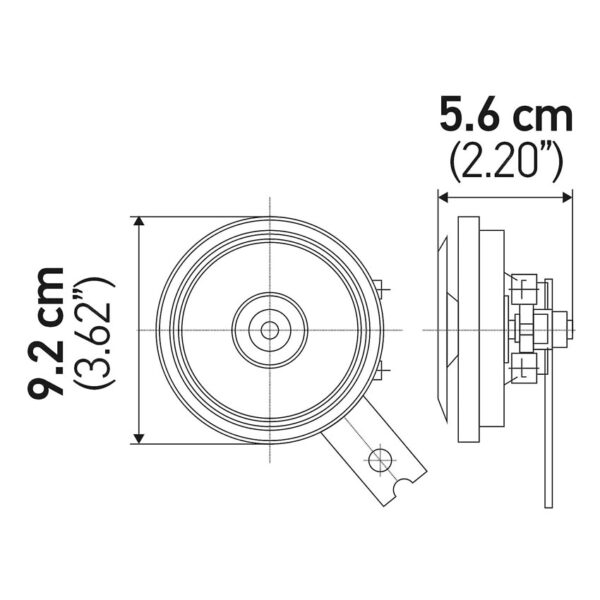 Bocinas Hella  Disco 92mm 2 Tonos 12v. 350-435Hz. - Imagen 3
