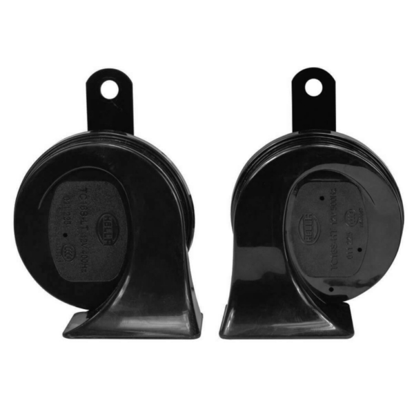 Bocinas Hella  Trompeta Doble 12v. Universal - Negro