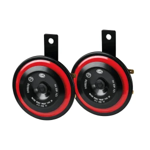 Kit Bocina Disco 98mm 12v. - 2 x 54 W - 335 / 400 Hz - Universal Negro/Rojo