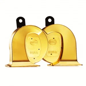 Kit Bocina Trompeta Doble 12v. Universal - Dorada