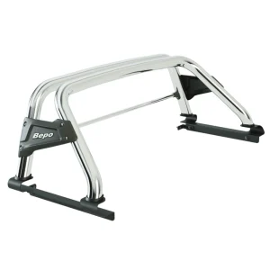 Barra sobre riel "Eco" Bepo Nissan NP-300 / New NAVARA - Cromo 2017-2024